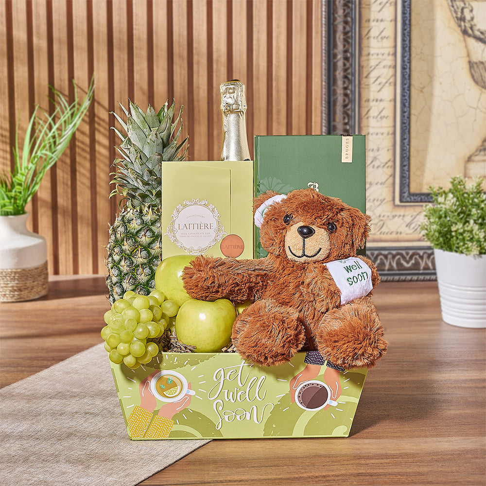 Get Well Sparkling Wine Tray – how the gift is presented
