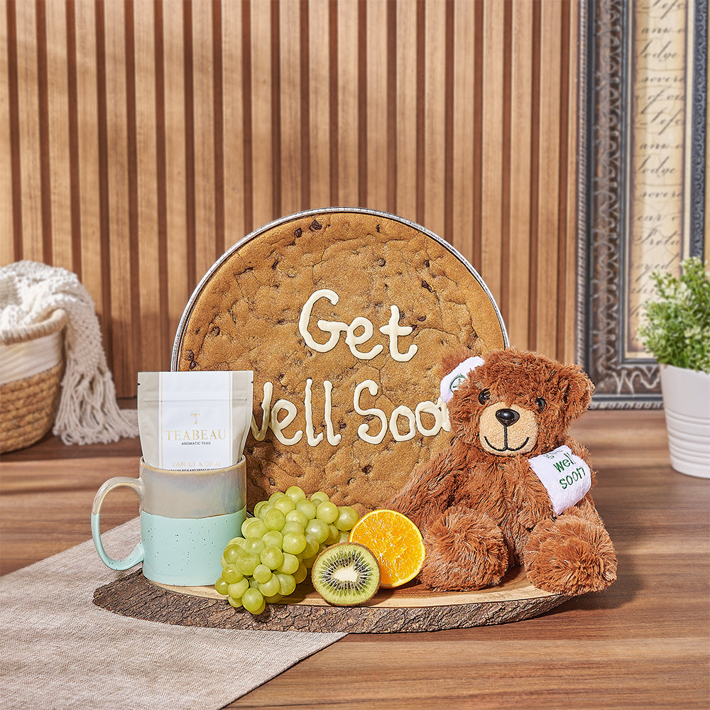 Get Well Plush and Fruit Basket – how the gift is presented