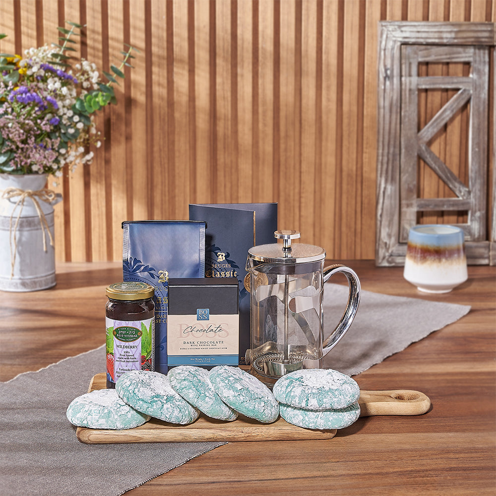 Celebrate the Festival of Lights with a delightful gift like the Hanukkah Coffee &amp; Snacks Gift Basket - Canada Baskets