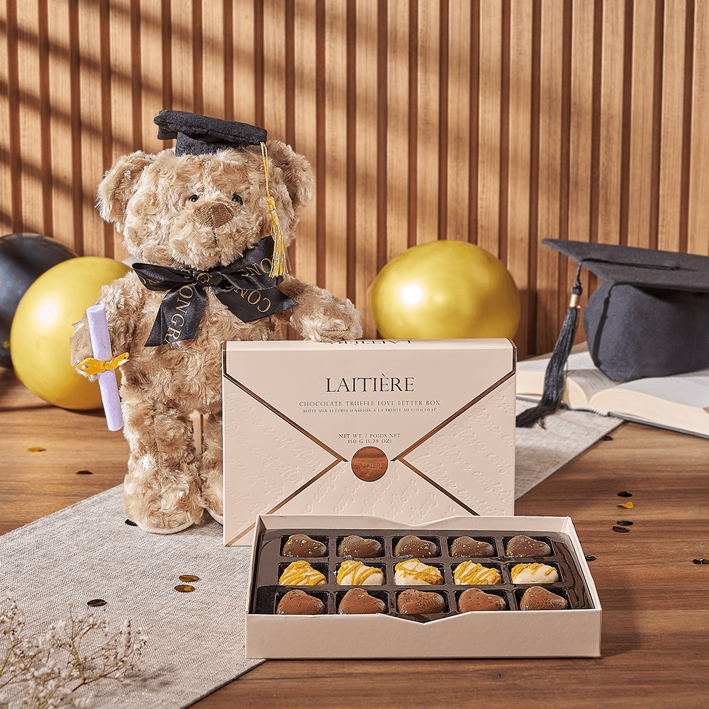 Graduation Chocolate &amp; Teddy Gift, chocolate gift, chocolate, bear gift, bear, Canada delivery