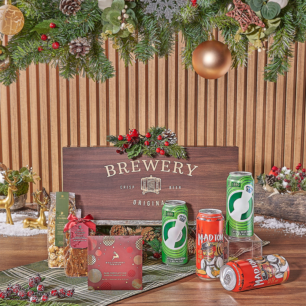 A Beer with Santa Gift Basket, beer gift, beer, christmas gift, christmas, chocolate gift, chocolate, Canada delivery