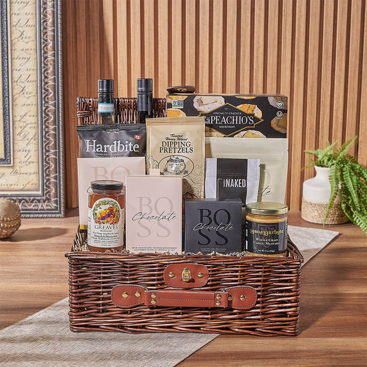 Ample Wine Gift Basket, wine gift, wine, chocolate gift, chocolate, snack gift, snack, Canada delivery