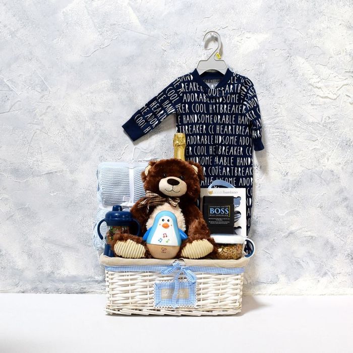 Baby Boy’s Flip N Sip Gift Set With Champagne from Canada Baskets -  Canada Delivery