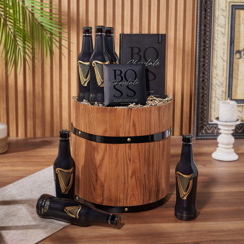 Barrel &amp; Beers Gift Set, beer gift, beer, chocolate gift, chocolate, Canada delivery