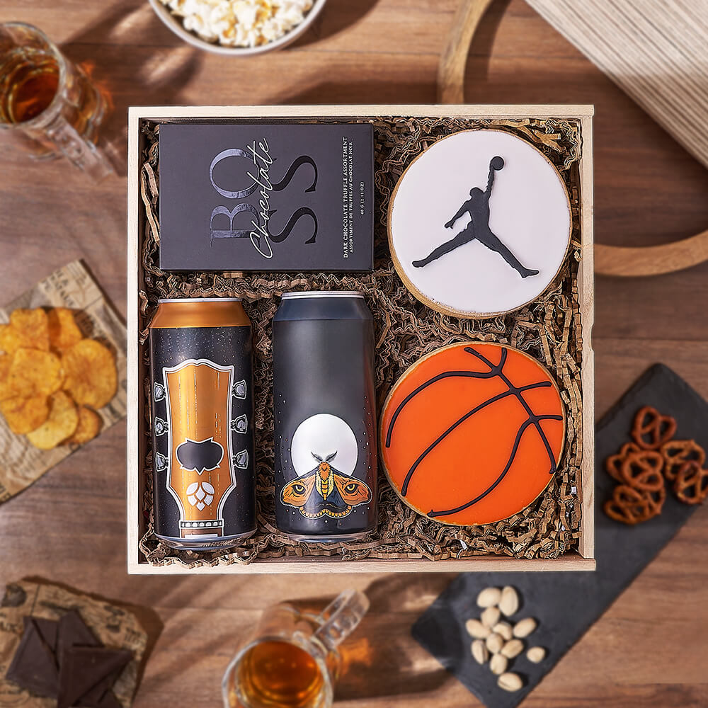 Basketball &amp; Craft Beer Box, beer gift, beer, sports gift, sports, cookie gift, cookie, Canada delivery