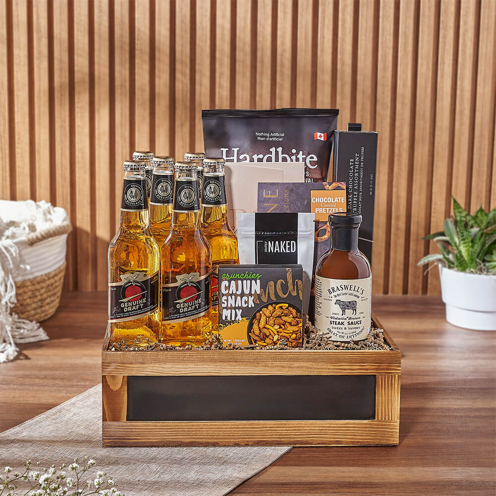 Beer &amp; Total Snacking Crate, beer gift, beer, gourmet gift, gourmet, chocolate gift, chocolate, Canada delivery