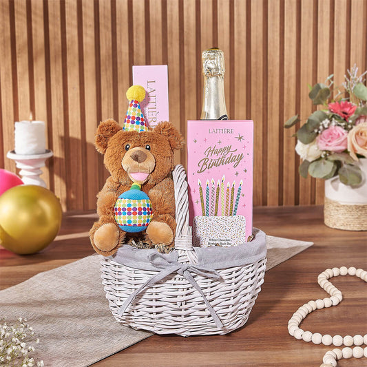 Bubbly Birthday Gift Basket, champagne gift, champagne, sparkling wine gift, sparkling wine, birthday gift, birthday, Canada delivery