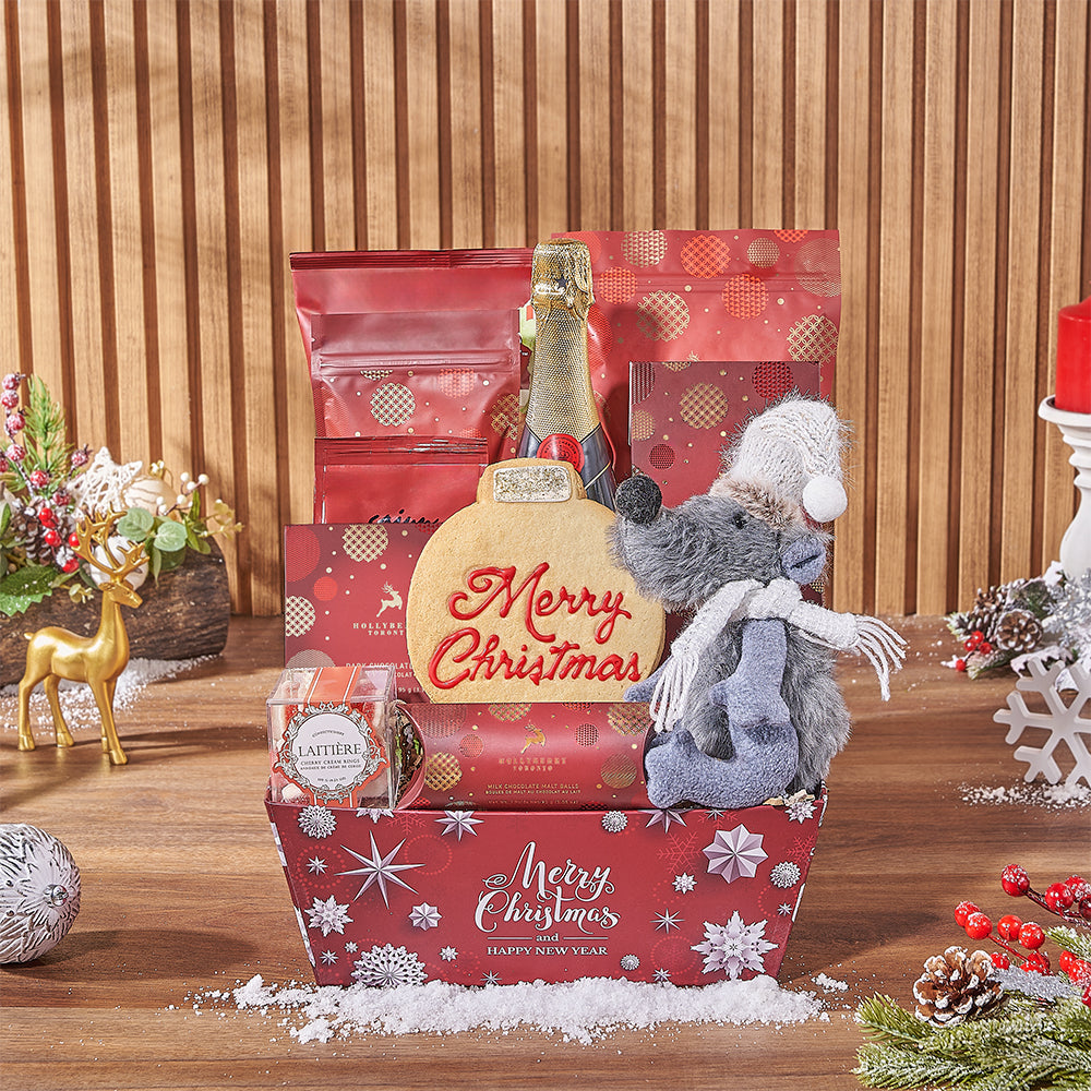 Sparkling Wine and Treats Tray – how the gift is presented