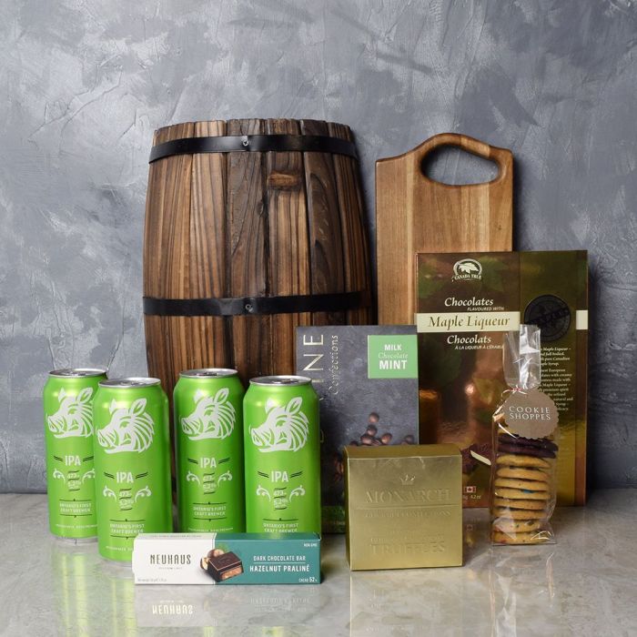 St. Patrick's Day Gourmet Treats Gift Basket – how the gift is presented