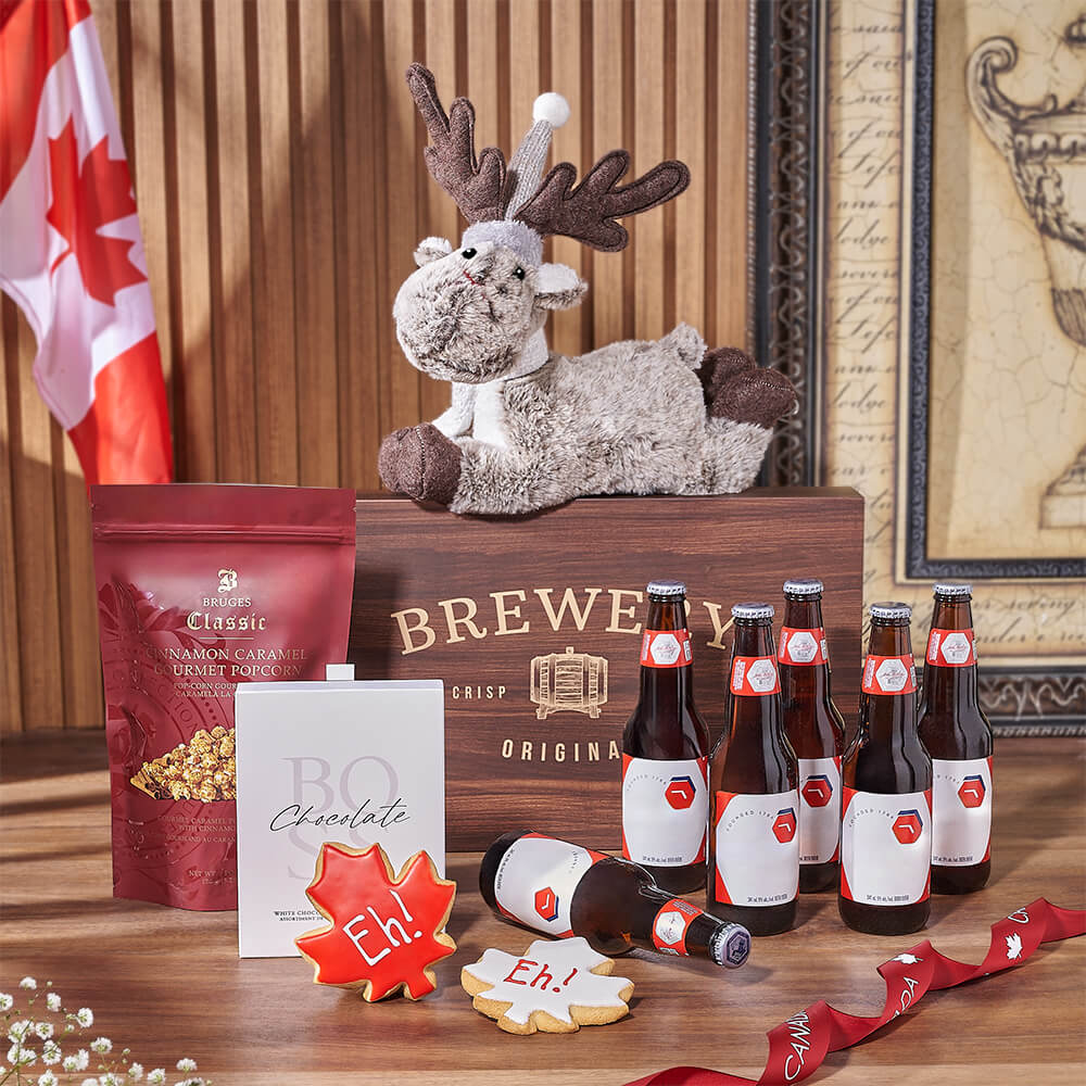 Canada Day Sweet Treat &amp; Beer Gift, beer gift, beer, canada day gift, canada day, cookie gift, cookie, Canada delivery