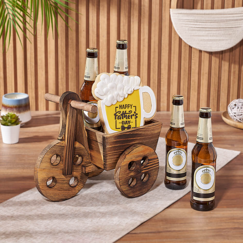 Large Wooden Cart Beer Gift Set – how the gift is presented