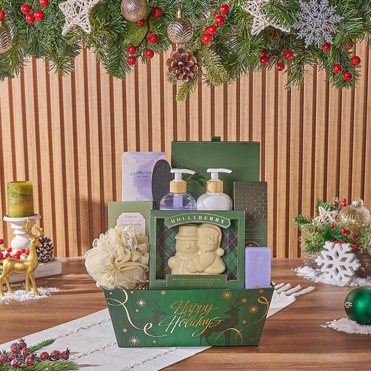 Christmas Relaxation Gift Set, Christmas gift, Christmas, spa gift, spa, chocolate gift, chocolate, tea gift, tea, Canada delivery