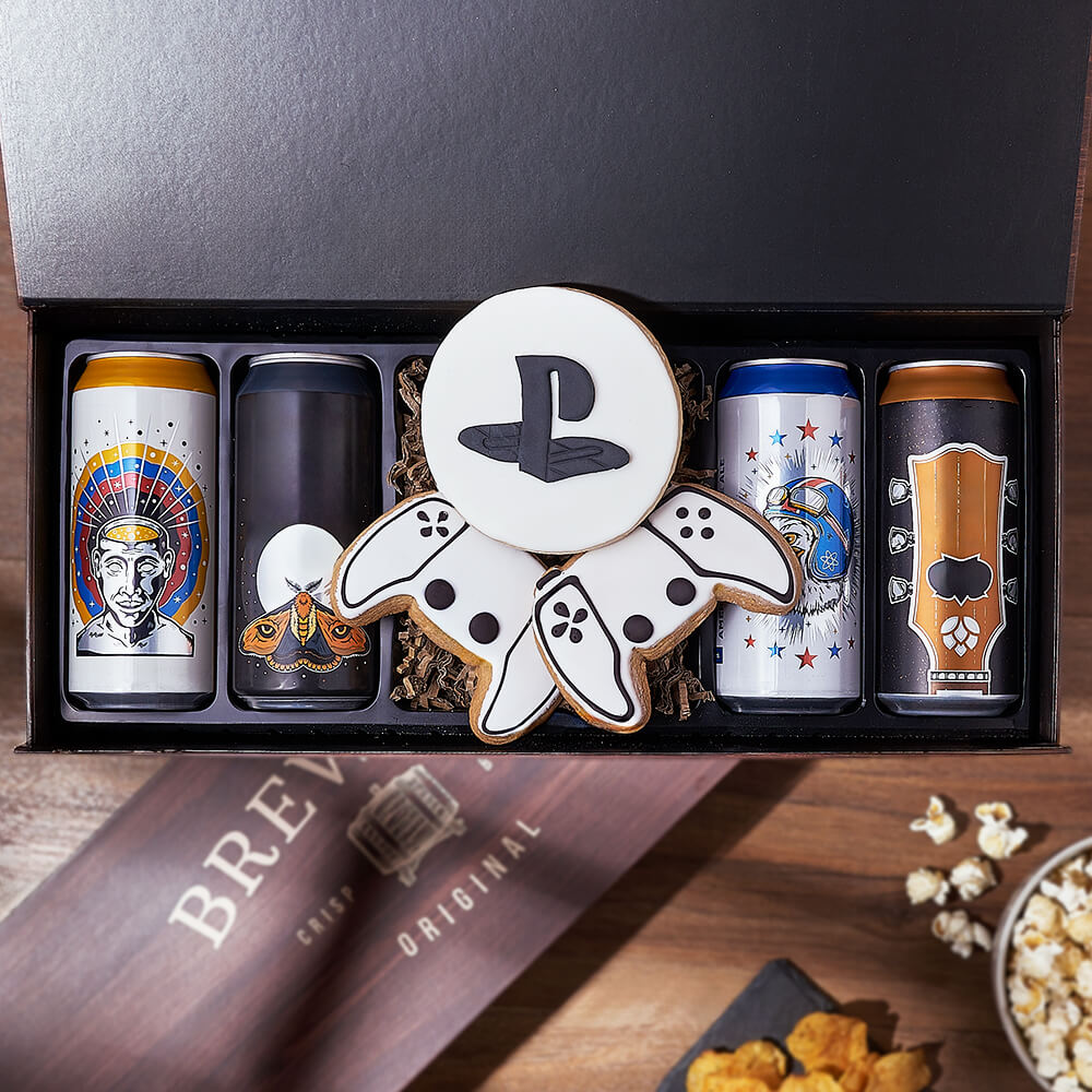 Craft Brew & Gaming Gift Set, beer gift, beer, gaming gift, gaming, cookie gift, cookie, Canada delivery