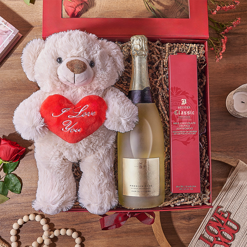 Davisville Valentine’s Basket, champagne gift, champagne, sparkling wine gift, sparkling wine, chocolate gift, chocolate, Canada delivery