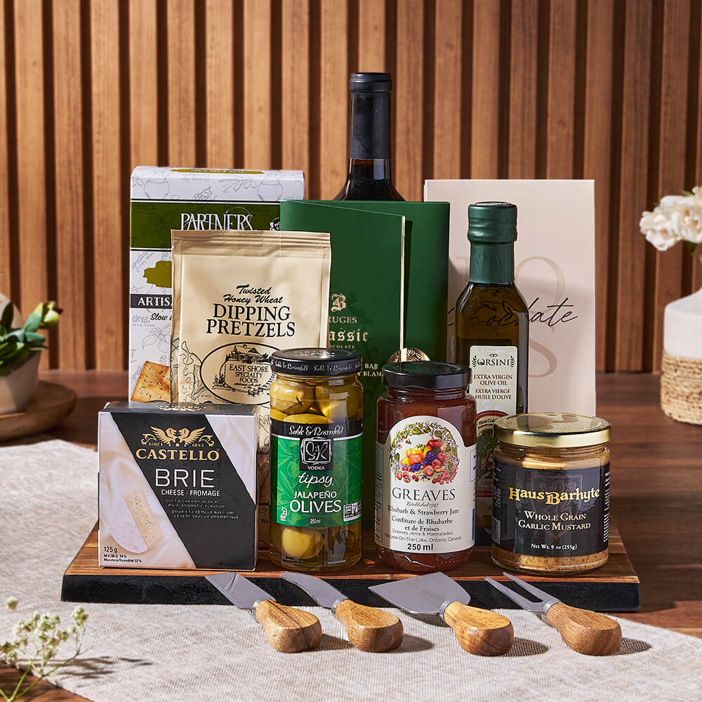 Delicious Gathering Wine &amp; Cheese Gift Set, wine gift, wine, cheese gift, cheese, Canada delivery