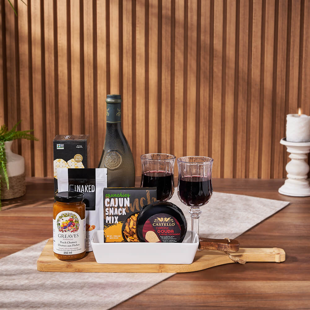 Delightful Wine &amp; Treat Gift Set, wine gift, wine, snack gift, snack, Canada delivery