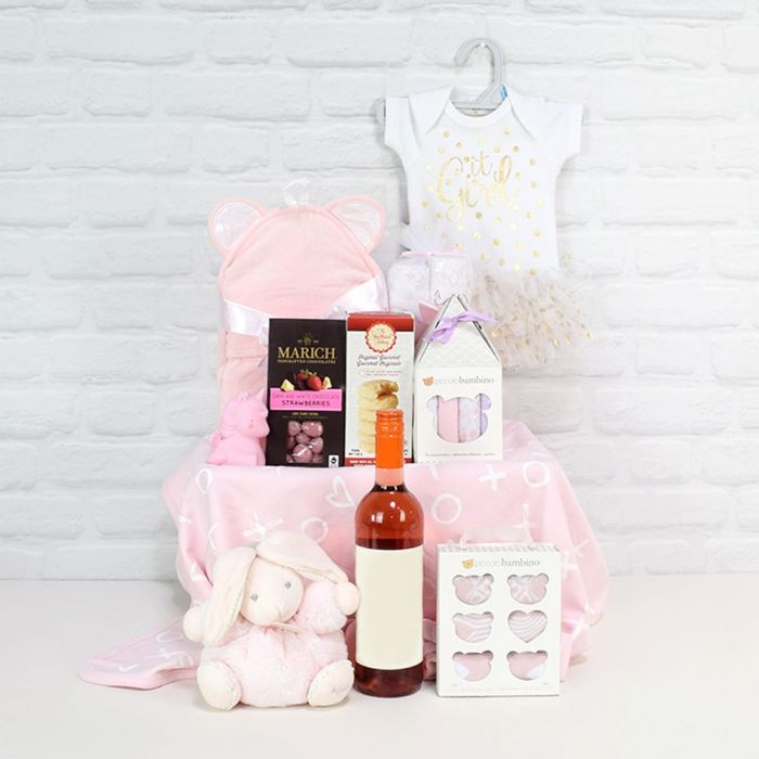 Deluxe Mommy & Baby Girl Gift Basket from Canada Baskets - Wine Gift Basket - Canada Delivery
