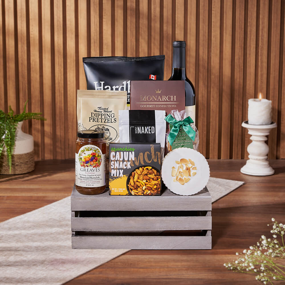 Divine Snack &amp; Wine Gift Set, wine gift, wine, snack gift, snack, Canada delivery