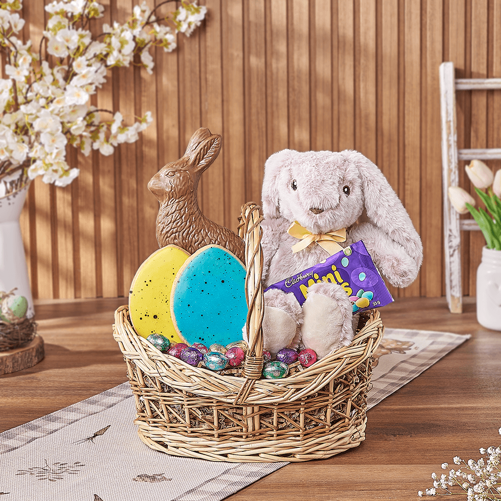 Two-Tone Easter Chocolate Basket – how the gift is presented