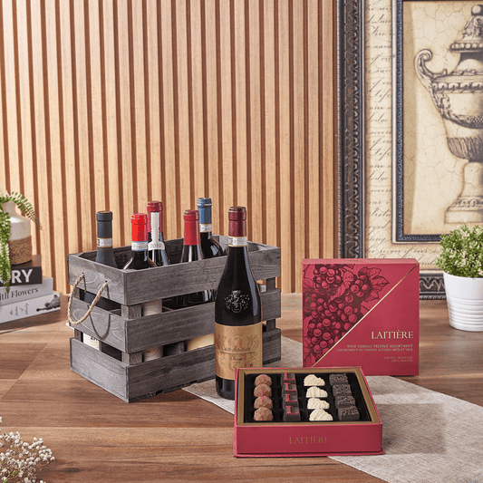 Exceptional Wine Gift Crate - Vintage Premium Wines from Canada Baskets - Wine Gift Basket - Canada Delivery