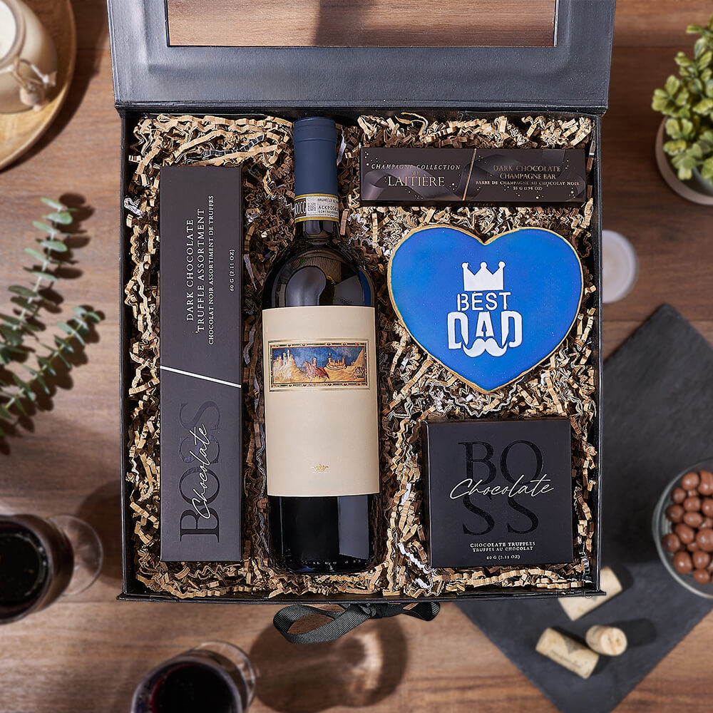 Father’s Day Wine &amp; Sweets Box, wine gift, wine, chocolate gift, chocolate, fathers day gift, fathers day, Canada delivery