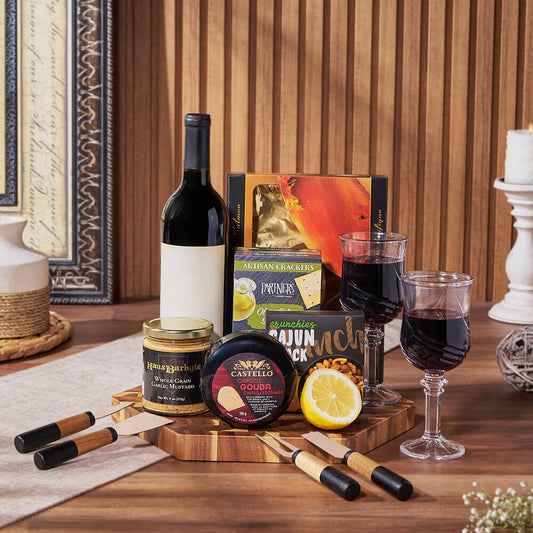 Gourmet Snack & Salmon Gift Set with Wine, wine gift, wine, seafood gift, seafood, salmon gift, salmon, Canada delivery