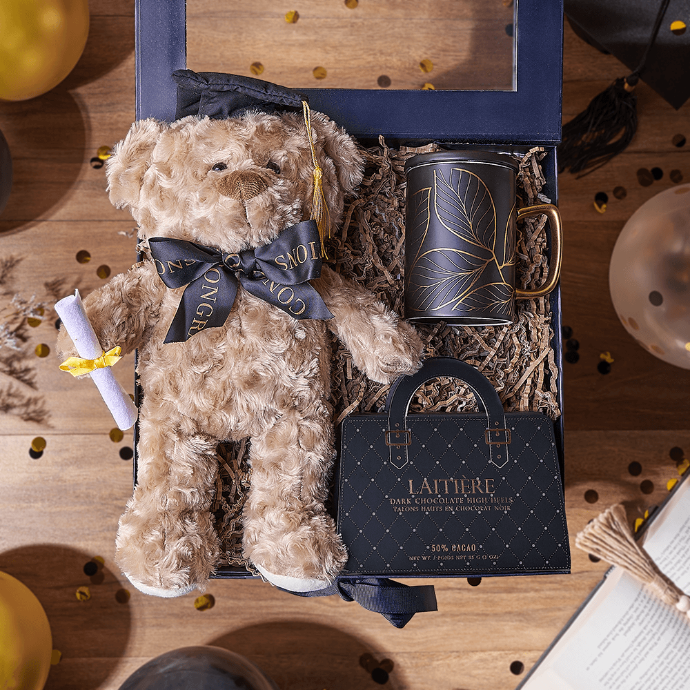 Blue Hinged Graduation Gift Box – how the gift is presented