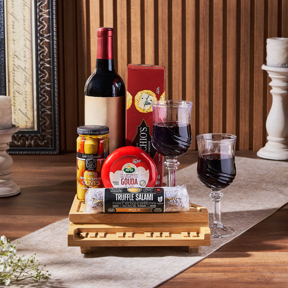 Grand Piano & Wine Gift Basket, wine gift, wine, charcuterie gift, charcuterie, cheese gift, cheese, Canada delivery