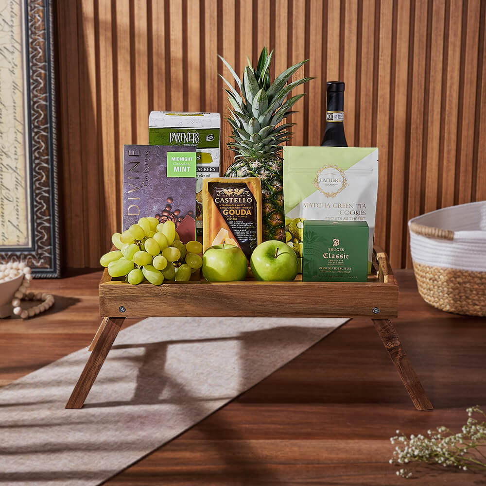 Green &amp; Bountiful Wine Gift Set, wine gift, wine, chocolate gift, chocolate, fruit gift, fruit, Canada delivery
