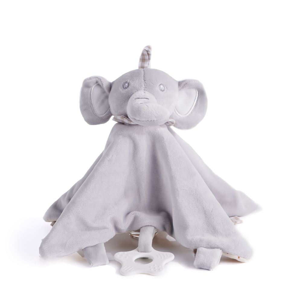Elephant Baby Blanket with Teething Ring – how the gift is presented