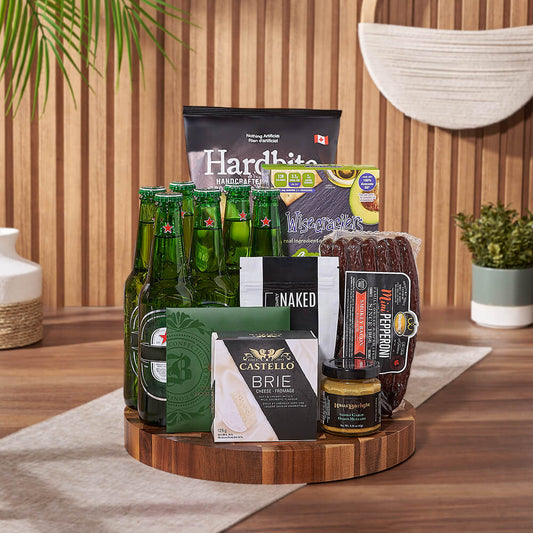 Heineken Beer & Snacks Basket, beer gift, beer, Heineken gift, Heineken, charcuterie gift, charcuterie, Canada delivery
