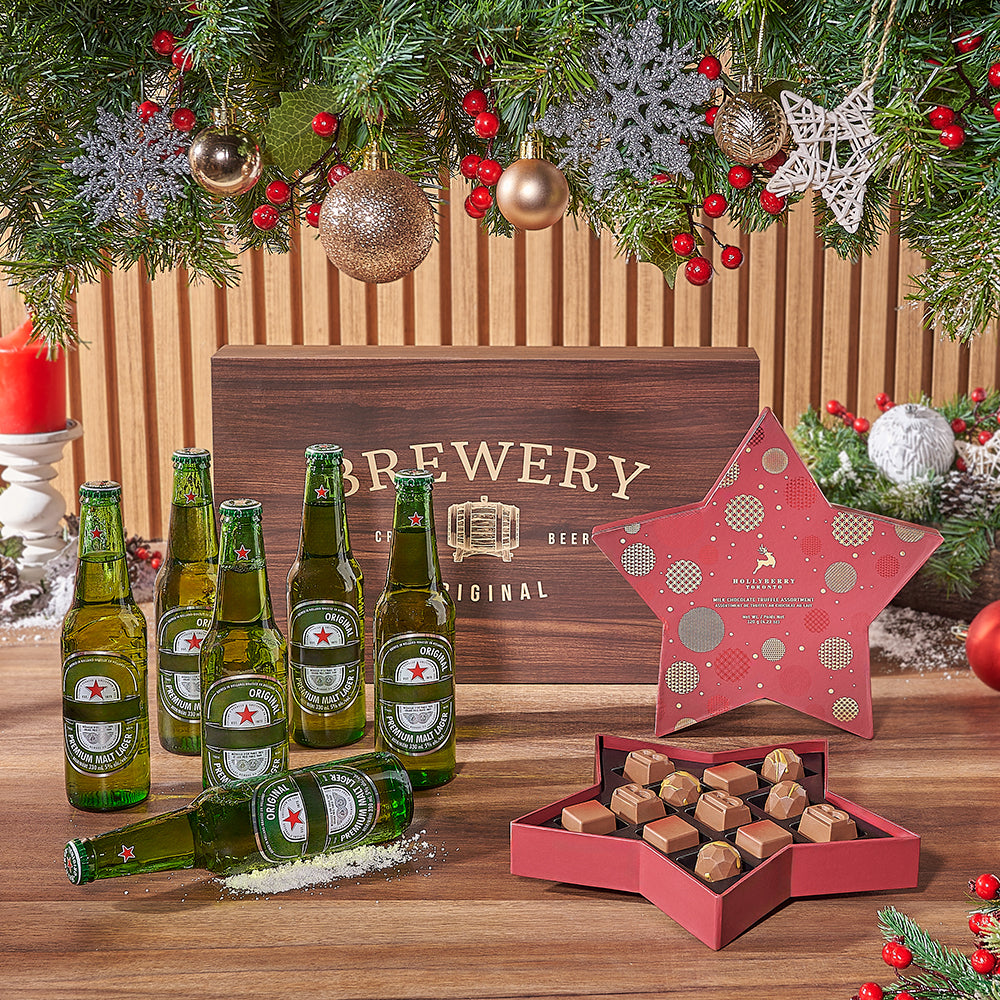 Holiday Beer &amp; Chocolates Set, beer gift, beer, chocolate gift, chocolate, christmas gift, christmas, Canada delivery