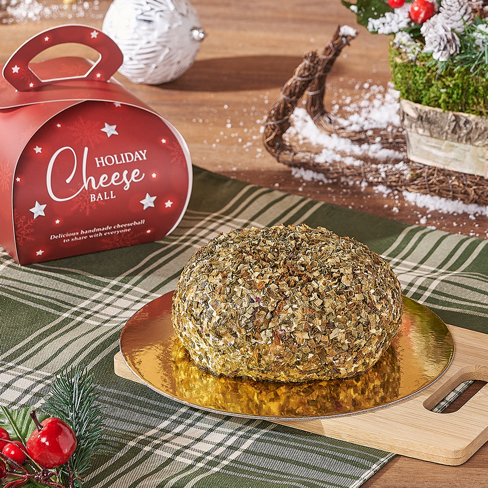 Holiday Chive Cheeseball Board – how the gift is presented