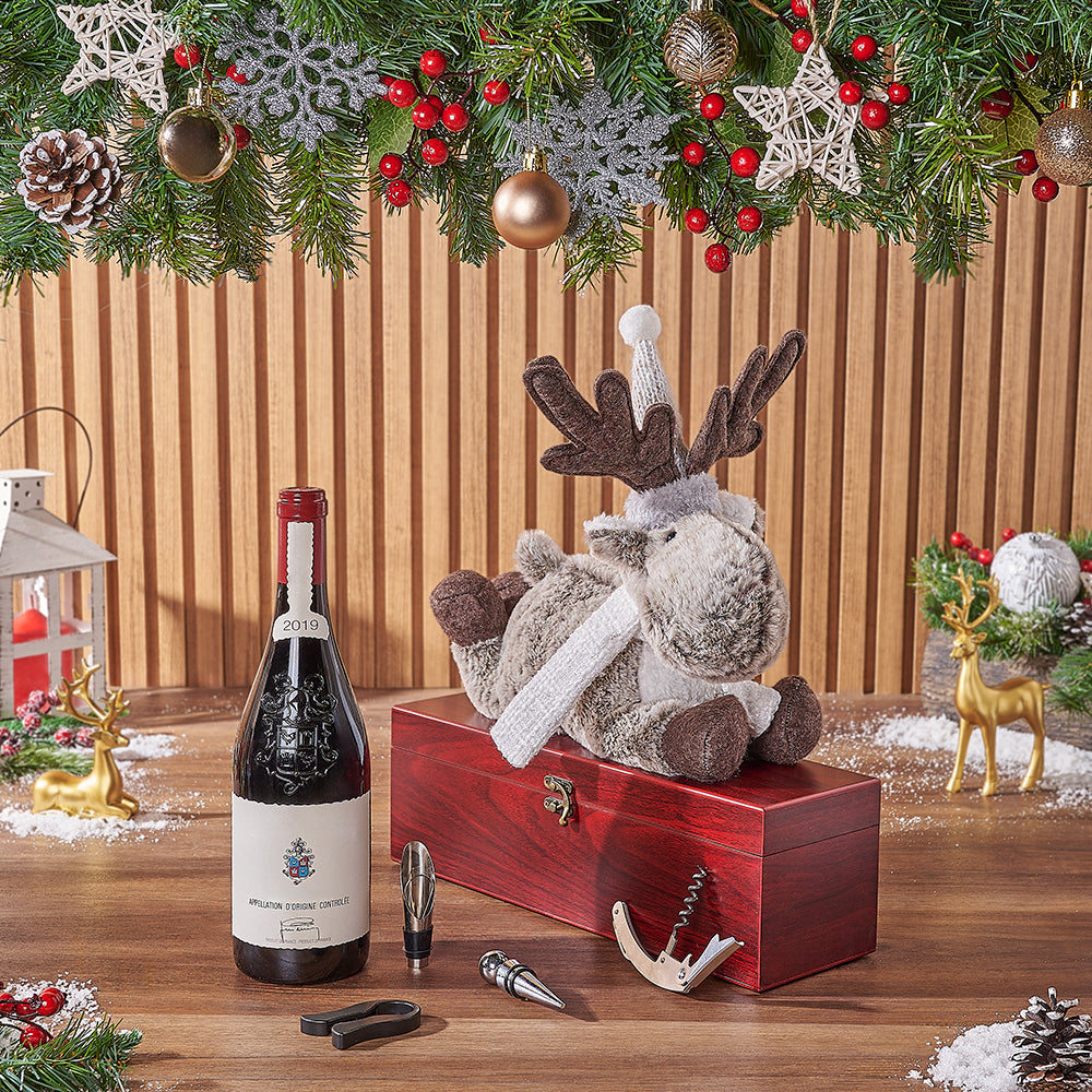 Holiday Reindeer &amp; Cheer Gift Set, wine gift, wine, christmas gift, christmas, Canada delivery