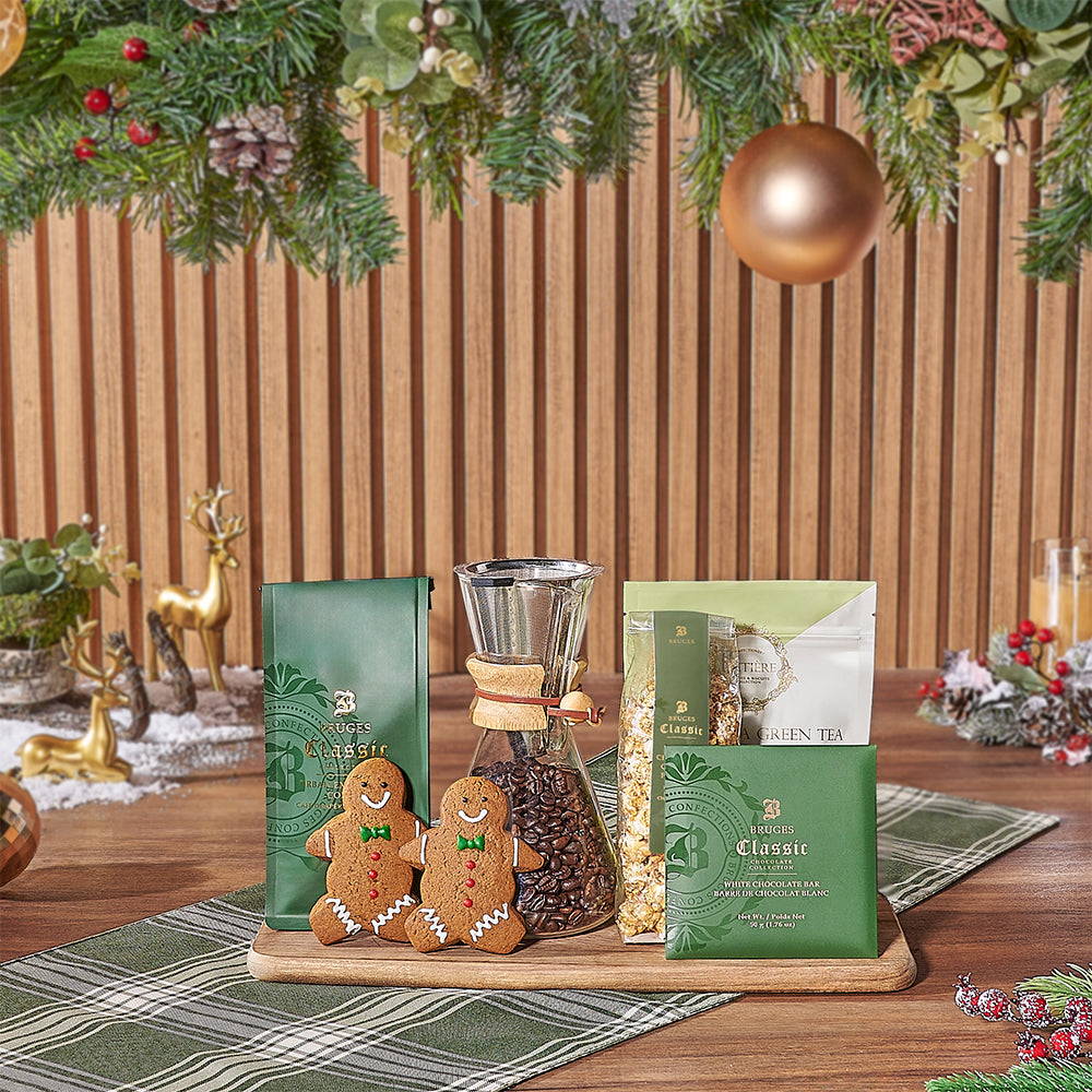 Holiday Warmth Coffee & Treats Basket, christmas gift, christmas, coffee gift, coffee, chocolate gift, chocolate, Canada delivery
