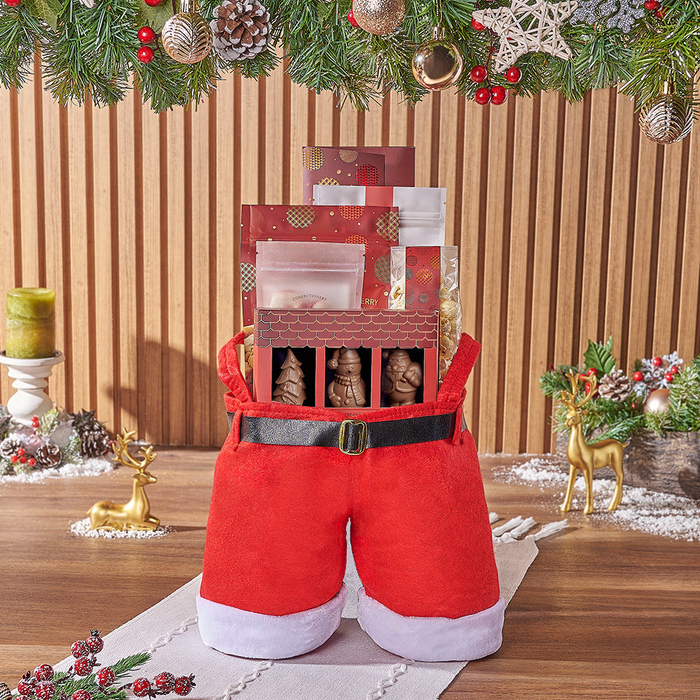 Christmas Santa Pants Chocolate Gift Bag – how the gift is presented