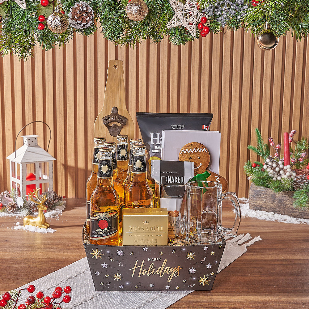 Festive Beer Gift Tray – how the gift is presented