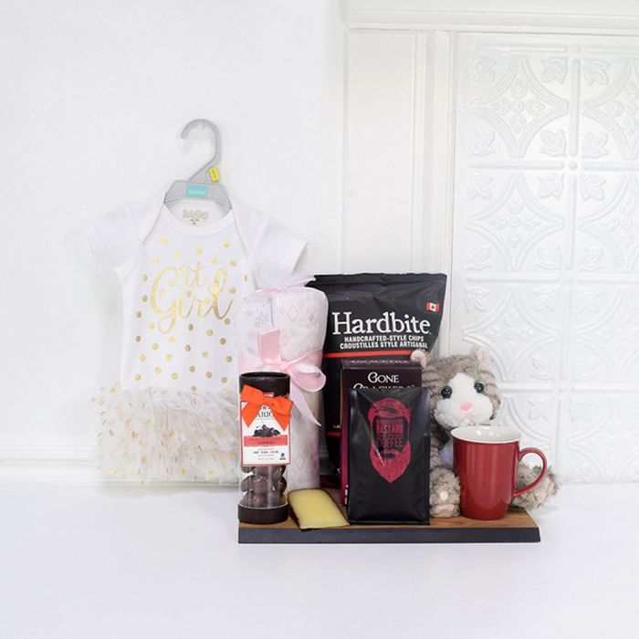 Baby Girl First Day Home Basket – how the gift is presented