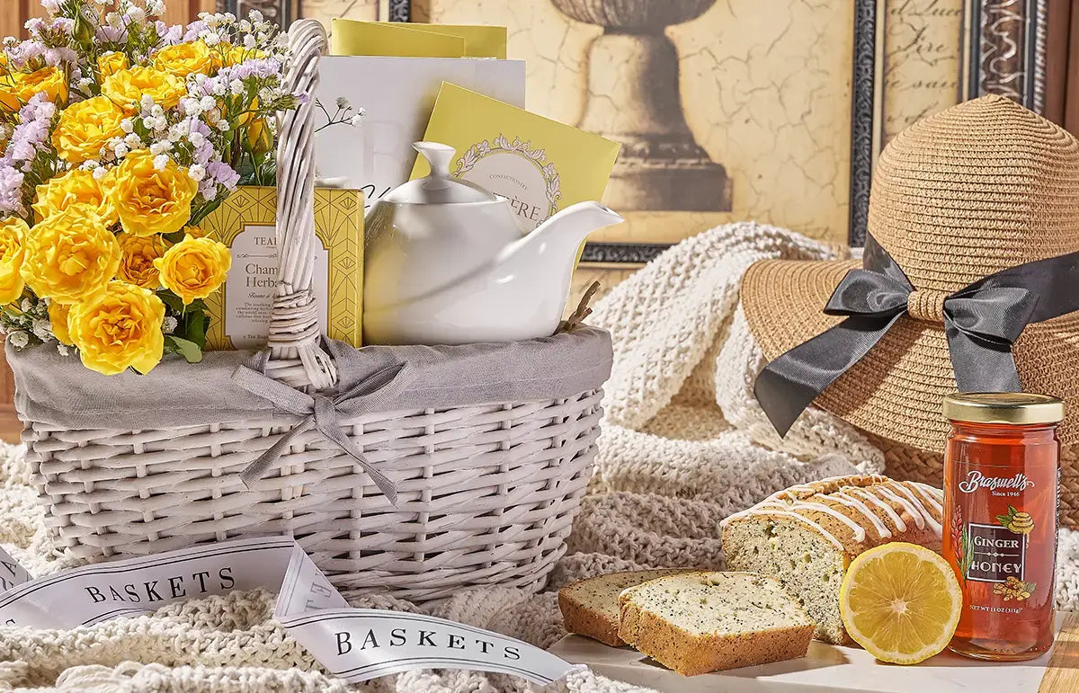 Close-up of finished Canada Baskets gift basket