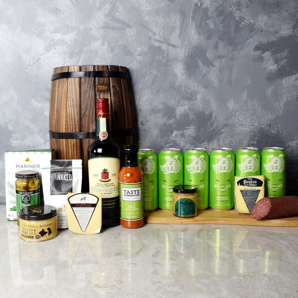 St Patrick's Cheese Biscuits and Beer – how the gift is presented