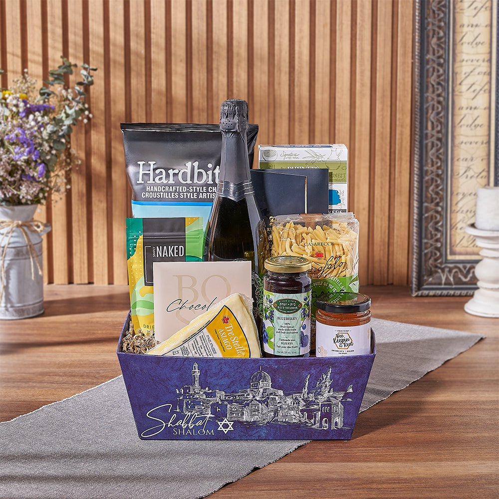 Kosher Sparkling Wine Artisan Tray – how the gift is presented