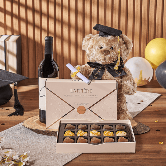 Love Letter to Graduation Gift, graduation gift, graduation, wine gift, wine, chocolate gift, chocolate, Canada delivery