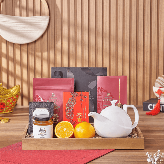 Lucky Tea Time Gift Tray, chinese new year gift, chinese new year, lunar new year gift, lunar new year, tea gift, tea, Canada delivery