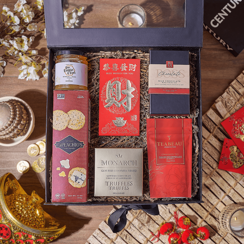 Lucky Tea &amp; Chocolate Gift Box, chinese new year gift, chinese new year, lunar new year gift, lunar new year, Canada delivery