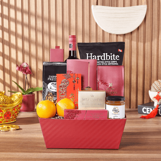 Lucky Wine & Snack Gift Set, wine gift, wine, chinese new year gift, chinese new year, lunar new year gift, lunar new year, Canada delivery