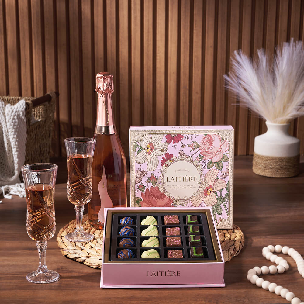 Luxe Treasures &amp; Champagne Gift, champagne gift, champagne, sparkling wine gift, sparkling wine, chocolate gift, chocolate, mothers day gift, mothers day, Canada delivery