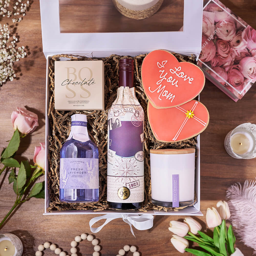 Luxurious Mother’s Day Spa Gift Box, mothers day gift, mothers day, spa gift, spa, wine gift, wine, bath & body gift, bath & body, Canada delivery