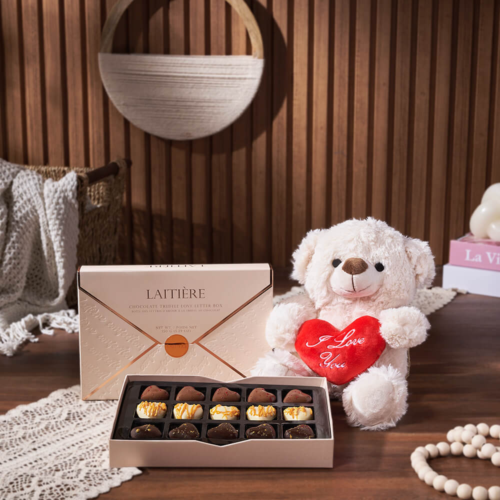 Luxury Truffle & Bear Gift Set, chocolate gift, chocolate, bear gift, bear, Canada delivery
