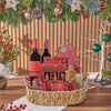 Merry Berry Christmas Basket, wine gift, wine, chocolate gift, chocolate, cookie gift, cookie, Canada delivery