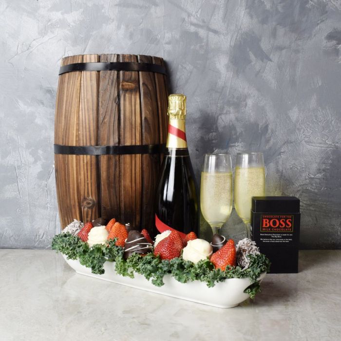 Mother's Day Champagne Gift Basket – how the gift is presented